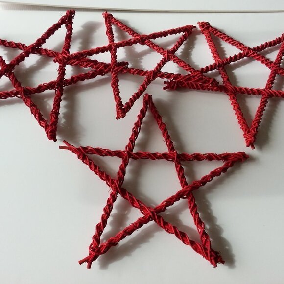Extra Large Red Rattan 16" Stars (set of 4) - Picture 1 of 3